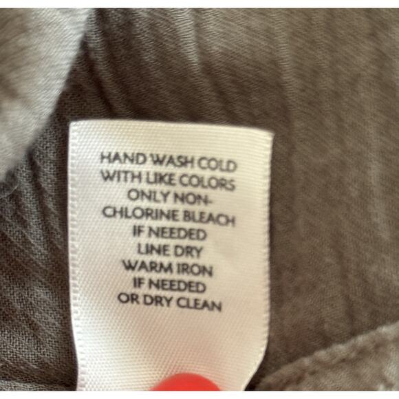 J Jill Gray Pleated Front Tuxedo Like Button Up Lightweight Size XL EUC - Picture 5 of 7